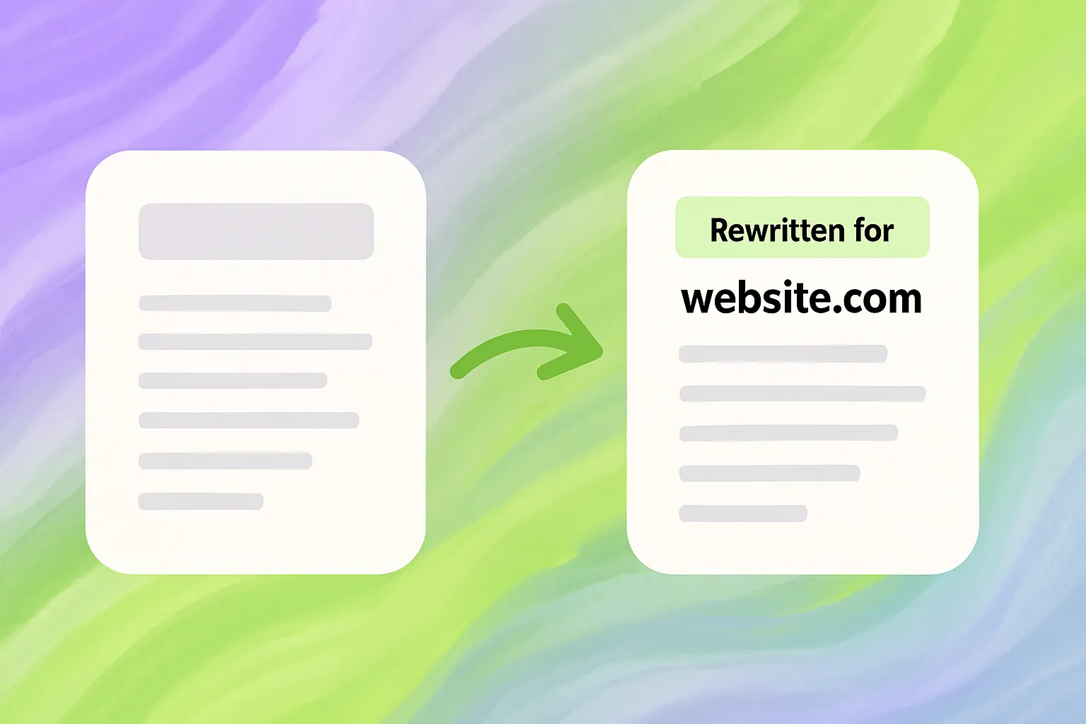 Screenshot for Rewrite any article, your way.