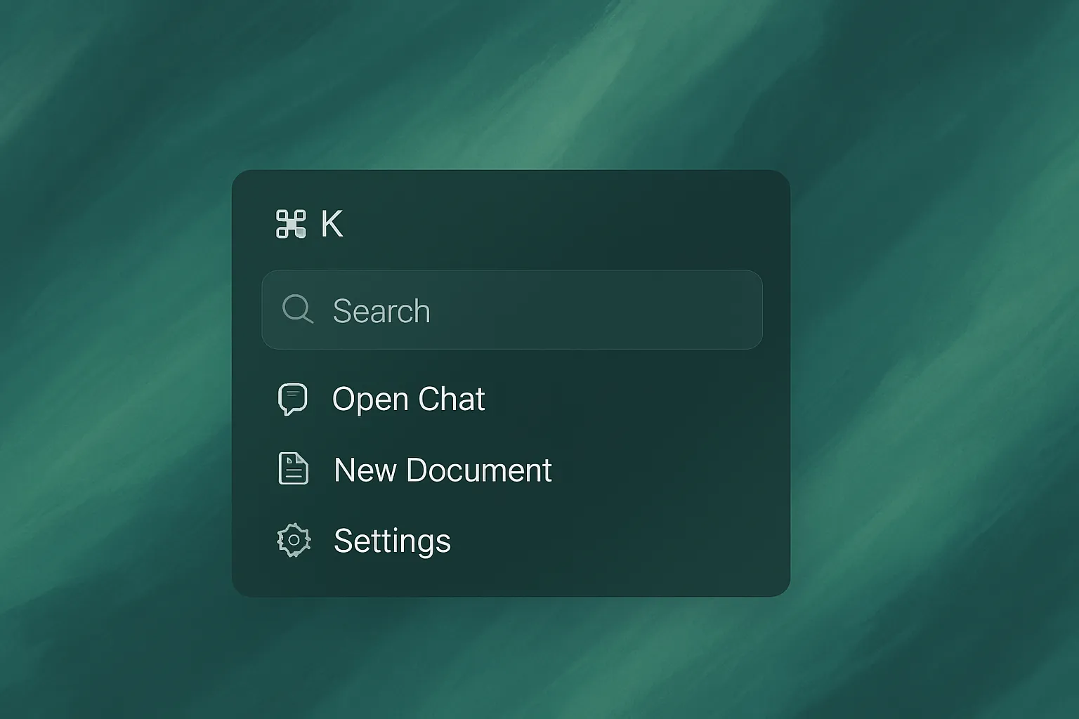 Screenshot for The ⌘K palette is here.