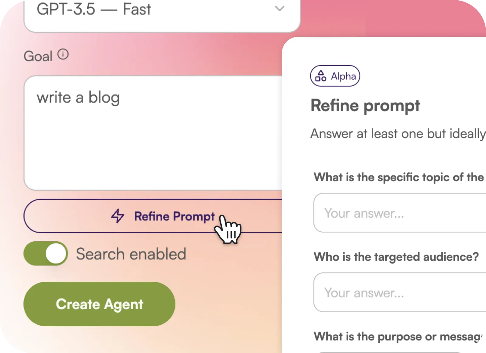Screenshot for Refine Prompt.