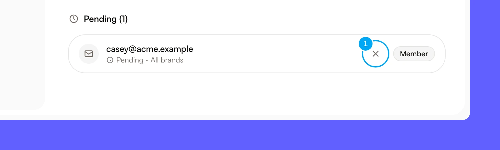 The Pending list with an invitation and its Revoke invitation button.