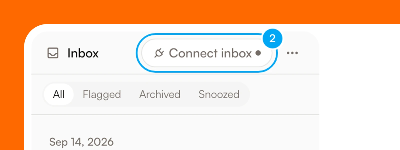 The header of the Inbox list with the Connect inbox button.