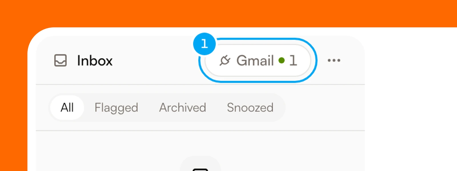 The header of the Inbox list. The Gmail button replaces Connect inbox once Gmail is connected.