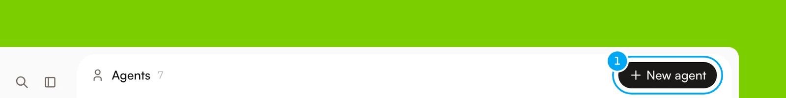 The New agent button at the top of the Agents page.