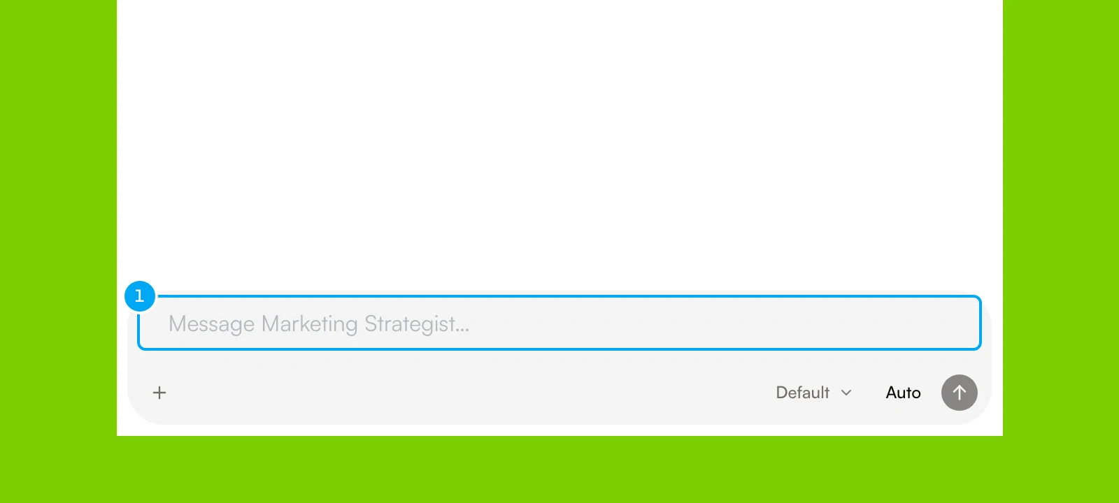 The message box at the bottom of an agent's chat pane.